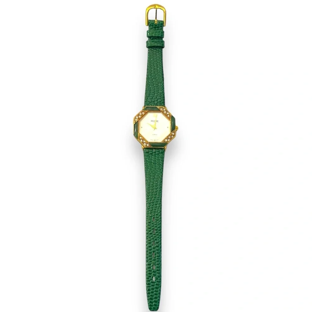 Green Leather Pedre Ladies Watch
